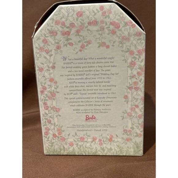 Vintage Hallmark Keepsake Barbie & Ken Wedding Day Ornament Set 1997 in Box - Picture 2 of 4
